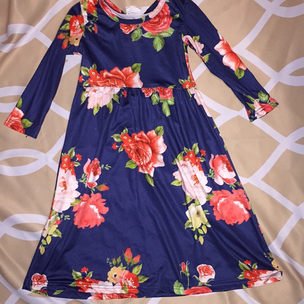 LS Navy Floral Maxi